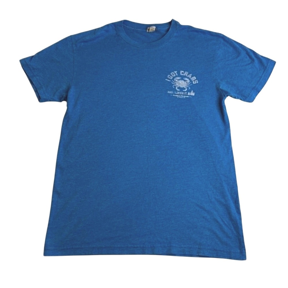 Next Level I Got Crabs Crabbys Dockside Ft Pierce FL Graphic T-Shirt Blue Small
